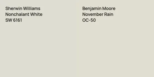 SW 6161 Nonchalant White vs OC-50 November Rain