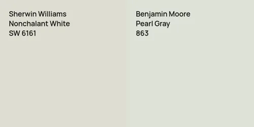 SW 6161 Nonchalant White vs 863 Pearl Gray