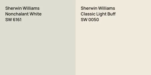 SW 6161 Nonchalant White vs SW 0050 Classic Light Buff