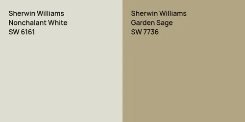 SW 6161 Nonchalant White vs SW 7736 Garden Sage