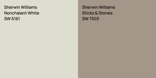 SW 6161 Nonchalant White vs SW 7503 Sticks & Stones