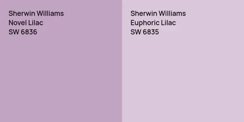 SW 6836 Novel Lilac vs SW 6835 Euphoric Lilac