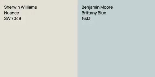 SW 7049 Nuance vs 1633 Brittany Blue