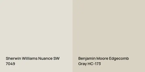 SW 7049 Nuance vs HC-173 Edgecomb Gray