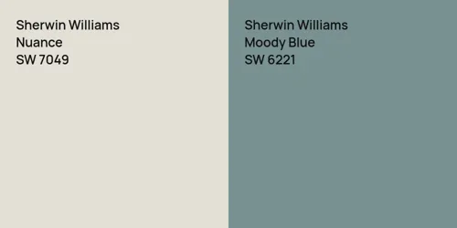 SW 7049 Nuance vs SW 6221 Moody Blue