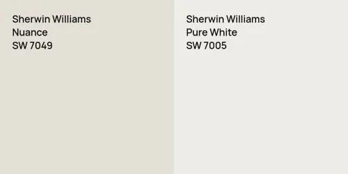 SW 7049 Nuance vs SW 7005 Pure White