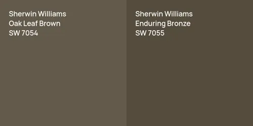 SW 7054 Oak Leaf Brown vs SW 7055 Enduring Bronze