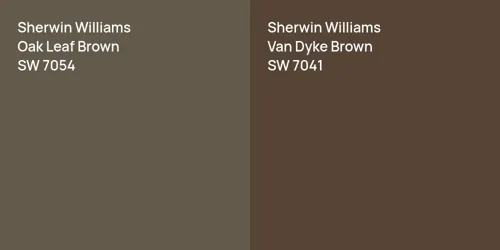 SW 7054 Oak Leaf Brown vs SW 7041 Van Dyke Brown