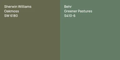 SW 6180 Oakmoss vs S410-6 Greener Pastures