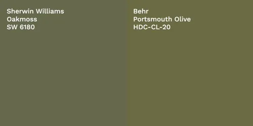 SW 6180 Oakmoss vs HDC-CL-20 Portsmouth Olive