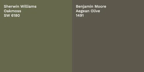 SW 6180 Oakmoss vs 1491 Aegean Olive