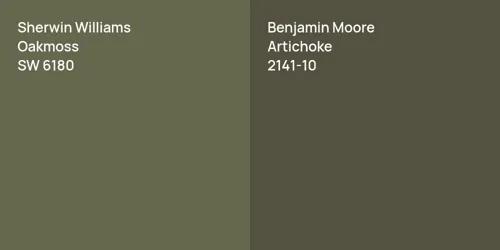 SW 6180 Oakmoss vs 2141-10 Artichoke