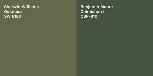 SW 6180 Oakmoss vs CSP-810 Chimichurri