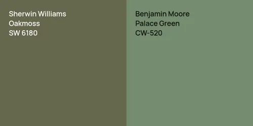 SW 6180 Oakmoss vs CW-520 Palace Green