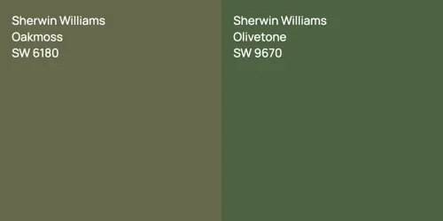 SW 6180 Oakmoss vs SW 9670 Olivetone