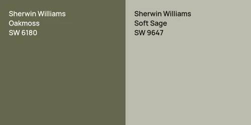 SW 6180 Oakmoss vs SW 9647 Soft Sage