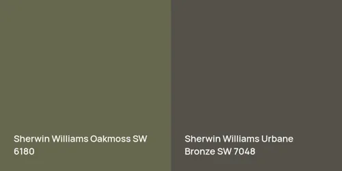 SW 6180 Oakmoss vs SW 7048 Urbane Bronze