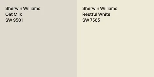 SW 9501 Oat Milk vs SW 7563 Restful White