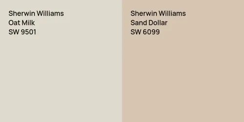 SW 9501 Oat Milk vs SW 6099 Sand Dollar