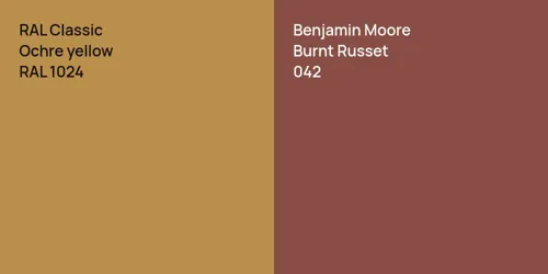 RAL 1024  Ochre yellow vs 042 Burnt Russet