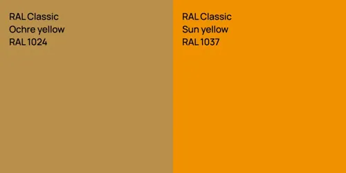 RAL 1024  Ochre yellow vs RAL 1037  Sun yellow