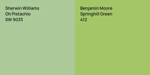 SW 9033 Oh Pistachio vs 412 Springhill Green