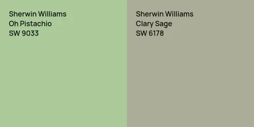 SW 9033 Oh Pistachio vs SW 6178 Clary Sage