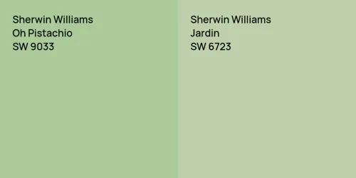 SW 9033 Oh Pistachio vs SW 6723 Jardin