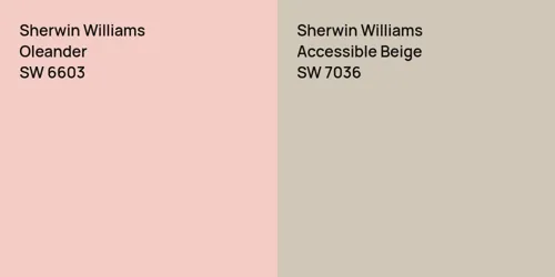 SW 6603 Oleander vs SW 7036 Accessible Beige