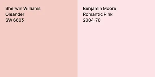 SW 6603 Oleander vs 2004-70 Romantic Pink