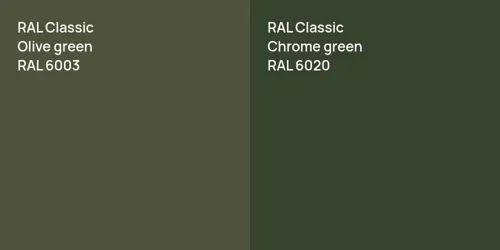 RAL 6003  Olive green vs RAL 6020  Chrome green