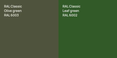 RAL 6003  Olive green vs RAL 6002  Leaf green