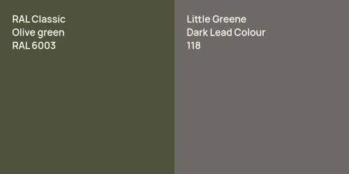 RAL 6003  Olive green vs 118 Dark Lead Colour