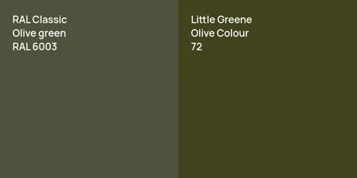 RAL 6003  Olive green vs 72 Olive Colour