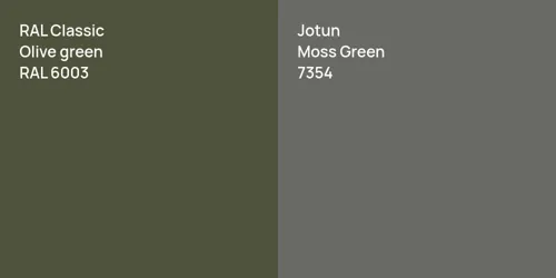 RAL 6003  Olive green vs 7354 Moss Green