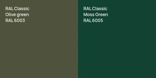 RAL 6003  Olive green vs RAL 6005 Moss Green