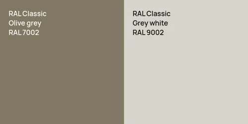 RAL 7002  Olive grey vs RAL 9002  Grey white