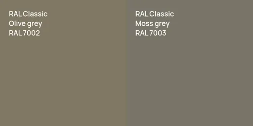 RAL 7002  Olive grey vs RAL 7003  Moss grey