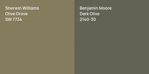 SW 7734 Olive Grove vs 2140-30 Dark Olive