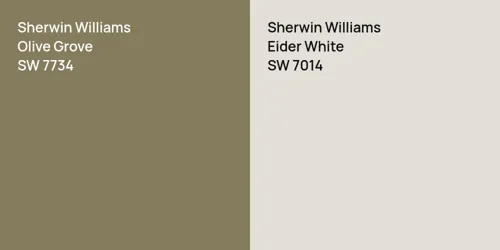 SW 7734 Olive Grove vs SW 7014 Eider White