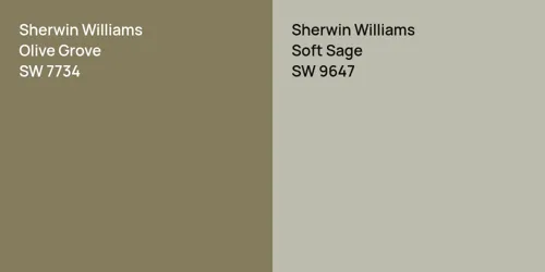 SW 7734 Olive Grove vs SW 9647 Soft Sage