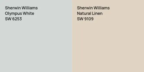 SW 6253 Olympus White vs SW 9109 Natural Linen