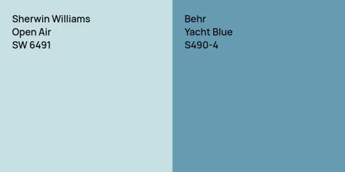 SW 6491 Open Air vs S490-4 Yacht Blue