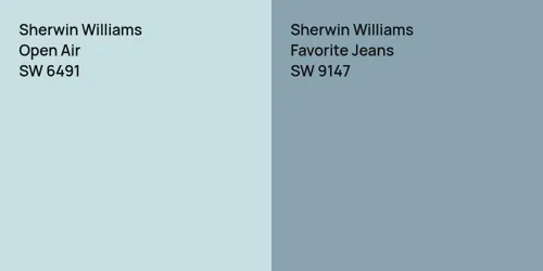 SW 6491 Open Air vs SW 9147 Favorite Jeans