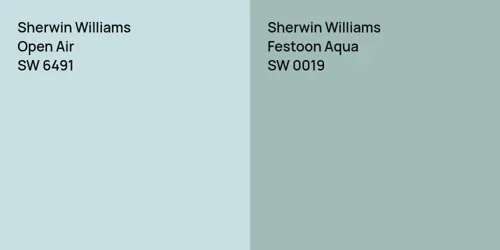 SW 6491 Open Air vs SW 0019 Festoon Aqua