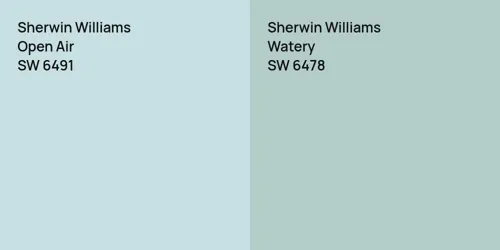 SW 6491 Open Air vs SW 6478 Watery