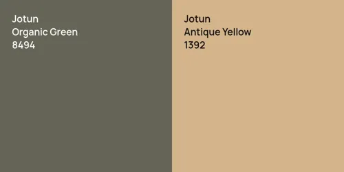 8494 Organic Green vs 1392 Antique Yellow