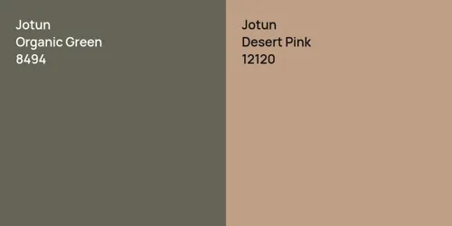 8494 Organic Green vs 12120 Desert Pink