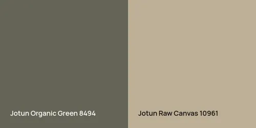 8494 Organic Green vs 10961 Raw Canvas