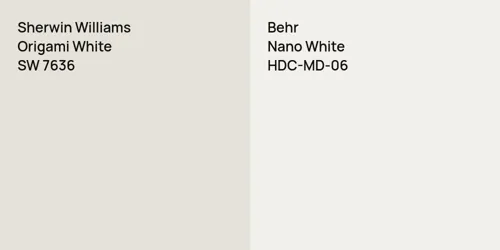 SW 7636 Origami White vs HDC-MD-06 Nano White